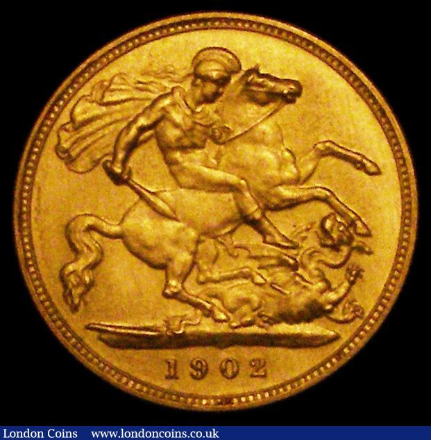 London Coins : A162 : Lot 1833 : Half Sovereign 1902 Matt Proof S.3974A EF/UNC the obverse cleaned