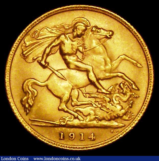 London Coins : A162 : Lot 1839 : Half Sovereign 1914 Marsh 529 NEF/GVF with slight traces of surface residue on the obverse