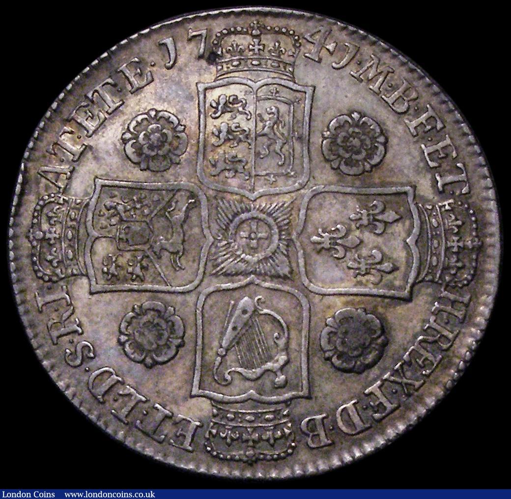London Coins : A162 : Lot 1853 : Halfcrown 1741 Unaltered Date, Roses ESC 601, Bull 1681, NVF, nicely toned, Very Rare