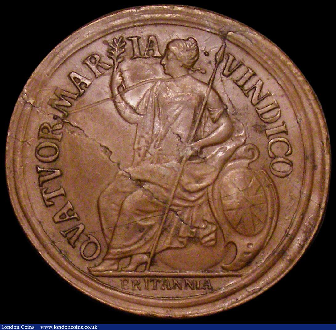 London Coins : A162 : Lot 1867 : Halfpenny Charles II Pattern in copper, Obverse: Bust to left with short hair CAROLVS . A . CAROLO, ...