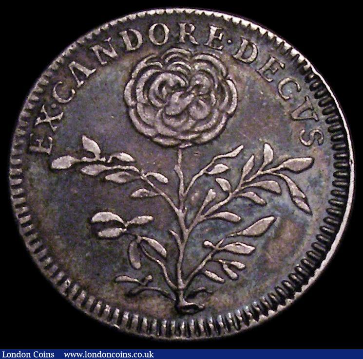 London Coins : A162 : Lot 1872 : Medalet or Pattern Farthing Mary II undated in silver, Obverse Bust of Mary, right MARIA . II . DEI ...