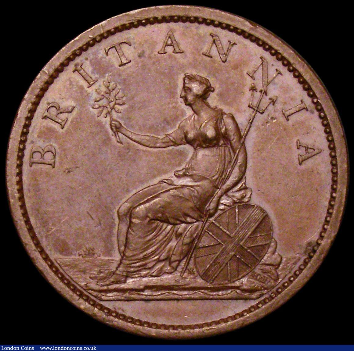London Coins : A162 : Lot 1875 : Penny 1806 Proof in Bronzed Copper Peck 1328, KP32 EF/AU