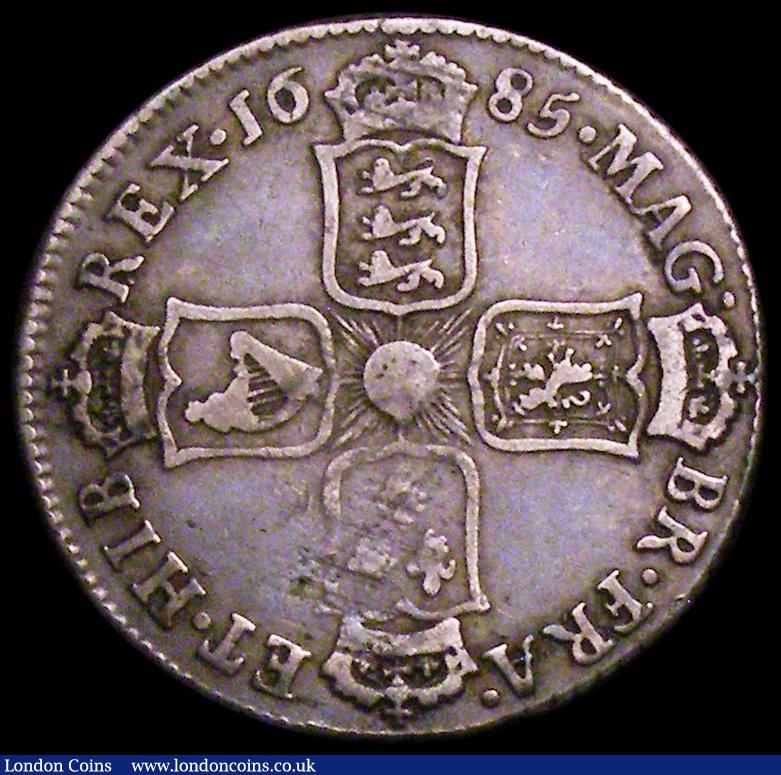 London Coins : A162 : Lot 1881 : Shilling 1685 ESC 1068, Bull 760 Near Fine/Fine