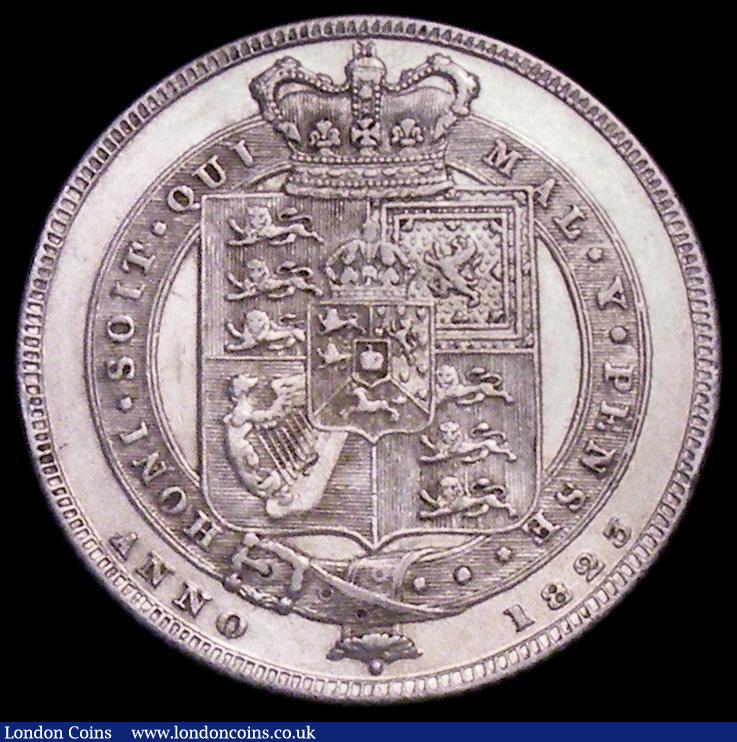 London Coins : A162 : Lot 1893 : Shilling 1823 ESC 1249, Bull 2398 GVF/VF with some contact marks on the portrait, Rare