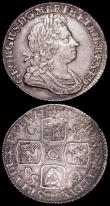 London Coins : A162 : Lot 1900 : Shillings (2) 1723 SSC First Bust ESC 1176, Bull 1586 VF/GVF, 1745 LIMA ESC 1204, Bull 1722 Fine/Goo...