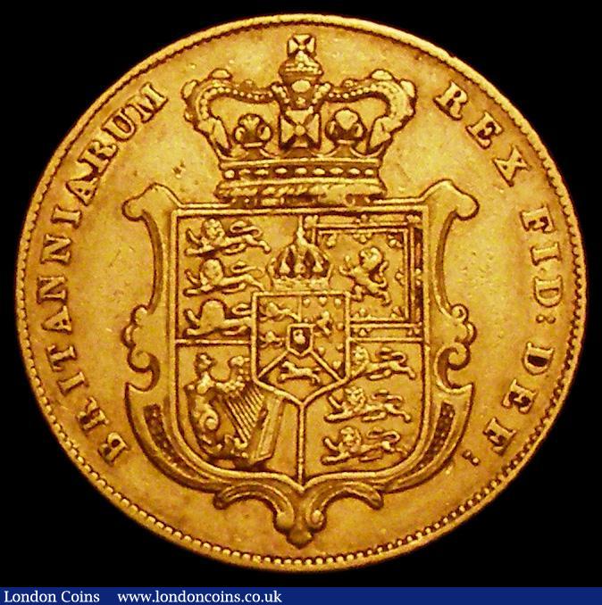 London Coins : A162 : Lot 1928 : Sovereign 1830 Marsh 15 Fine or better the reverse with two small digs to the right of the crown