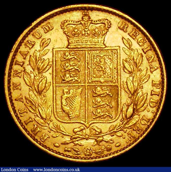 London Coins : A162 : Lot 1952 : Sovereign 1872 Shield Reverse, No Die Number, Marsh 47 NVF/VF