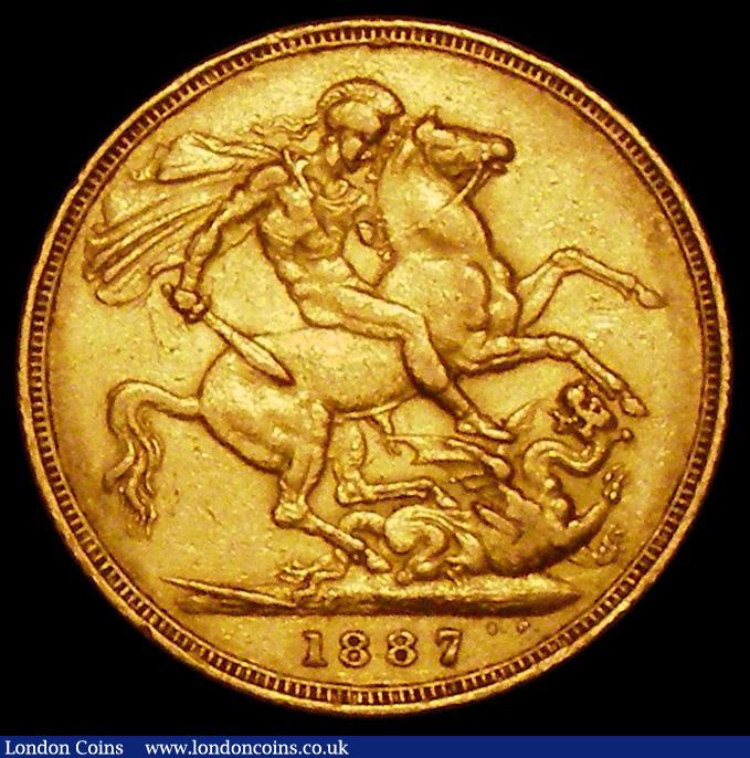 London Coins : A162 : Lot 1955 : Sovereign 1887 Jubilee Head S.3866 Fine/Good Fine