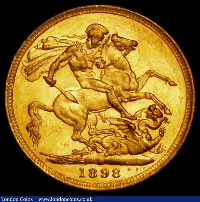 London Coins : A162 : Lot 1968 : Sovereign 1898M Marsh 158 About EF and lustrous with some contact marks