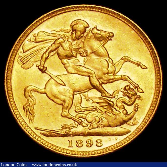 London Coins : A162 : Lot 1969 : Sovereign 1898M Marsh 158 NEF/EF with some contact marks