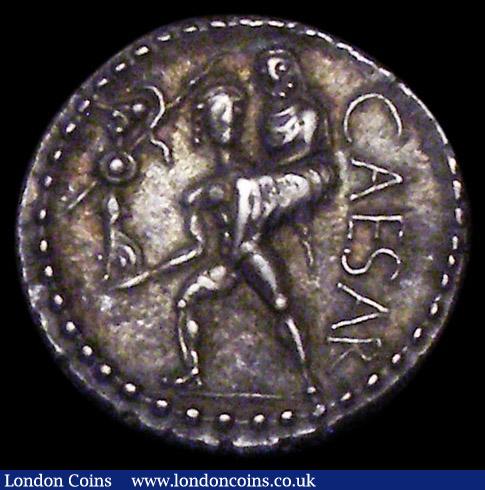 London Coins : A162 : Lot 2068 : Julius Caesar Ar. Denarius (47-46BC) Diademed head of Venus, right / Aeneas advancing left, carrying...