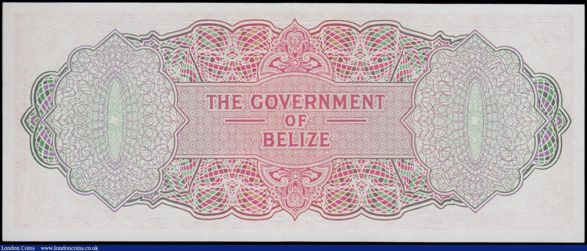 London Coins : A162 : Lot 210 : Belize 5 Dollars dated 1st January 1976 series C/2 620912, portrait of Queen Elizabeth II at right, ...