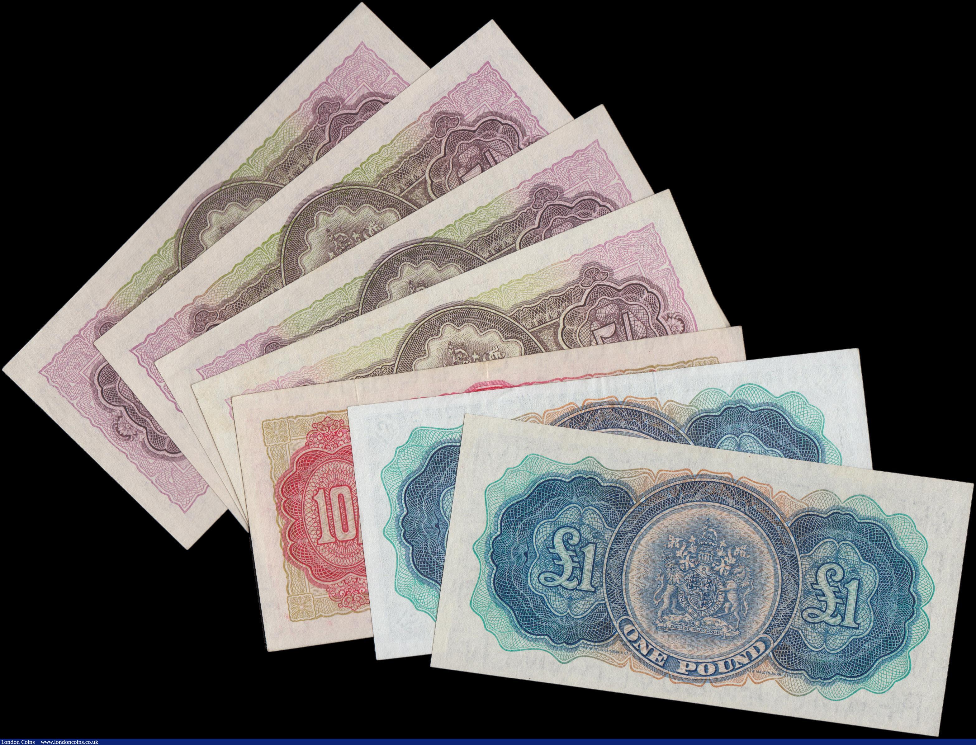 London Coins : A162 : Lot 213 : Bermuda (7), 5 Shillings (4) dated 1st May 1957, (Pick18b) EF to about Uncirculated, 10 Shillings da...