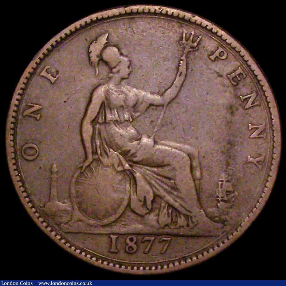 London Coins : A162 : Lot 2440 : Penny 1877 Narrow date, Freeman 90 dies 8+H (Rarity 18) one of the rarest and most sought after curr...