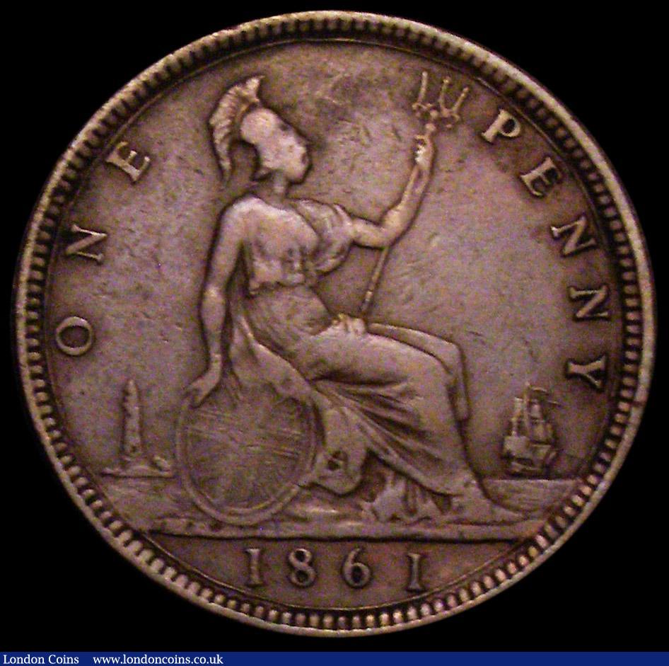 London Coins : A162 : Lot 3029 : Penny 1861 Freeman 18 dies 2+D Fine, rated at R13 by Freeman, probably rarer than Freeman suggests, ...