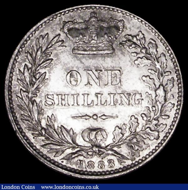 Shilling 1883 ESC 1342, Bull 3072 EF and lustrous with some contact marks : English Coins : Auction 162 : Lot 3041
