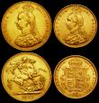 London Coins : A162 : Lot 549 : Queen Victoria Golden Jubilee Set 1887 a 4-coin set in gold comprising Five Pounds 1887 lustrous A/U...
