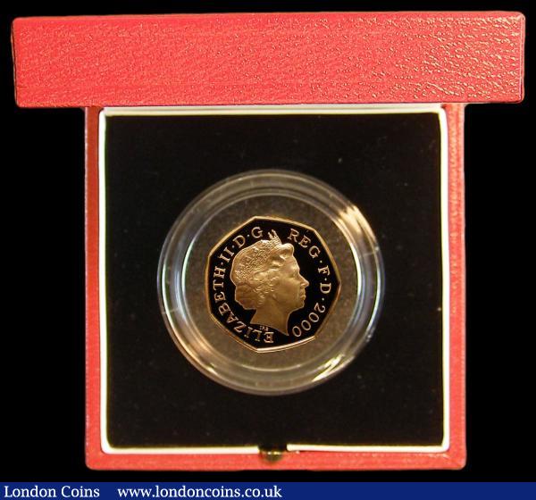 Fifty Pence 2000 150 Years of Public Libraries Gold Proof S.H11 FDC in the Royal Mint box of issue with certificate : English Cased : Auction 163 : Lot 1666