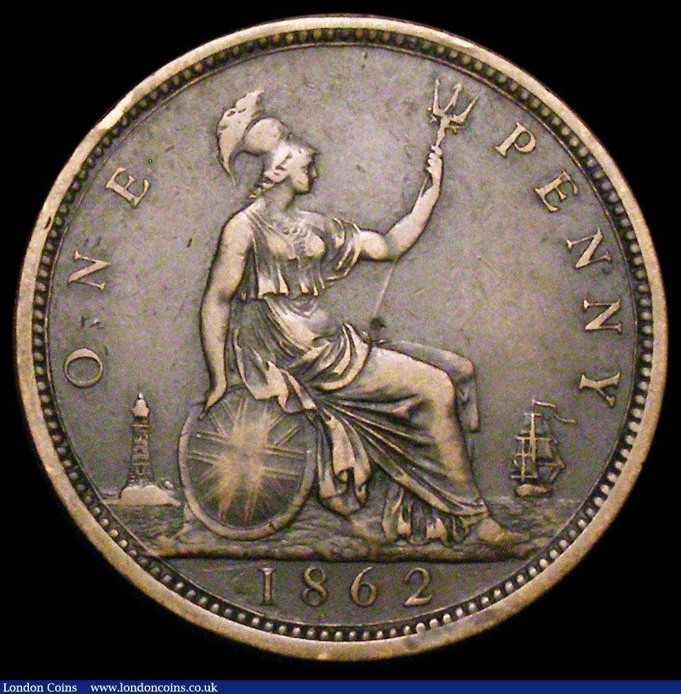 London Coins : A163 : Lot 157 : Engraved Penny 1862 the edge engraved 'HARRY GARTH JANUARY 5th 1863 HAPPY NEW YEAR OR ANY OTHER...