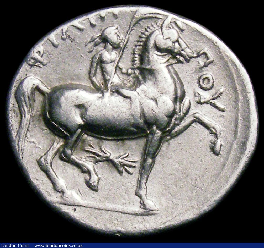 London Coins : A163 : Lot 197 : Ancient Greece - Macedonia Tetradrachm Philip II (359-336BC) Obverse Head of Zeus right, Reverse Joc...