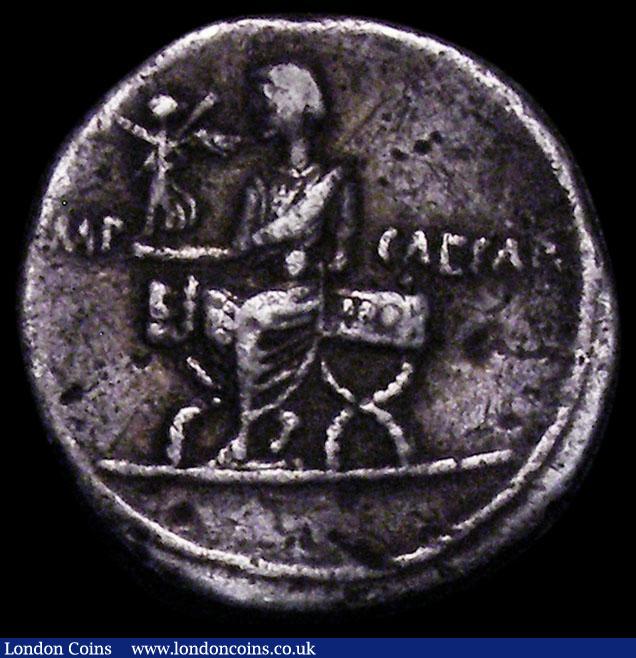 London Coins : A163 : Lot 210 : Denarius Octavian 29-27 BC. Italy, uncertain mint, 3.61g. Laureate bust of Octavian right, as Jupite...
