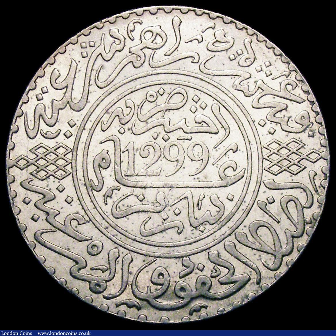 London Coins : A163 : Lot 2506 : Morocco 10 Dirhams Y#8 AH1299 About UNC with some small; tone spots