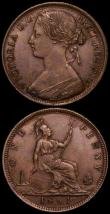 London Coins : A163 : Lot 2623 : Pennies 1861 (2) Freeman 22 dies 4+D NEF formerly in an NGC holder and graded AU55, the second as Fr...