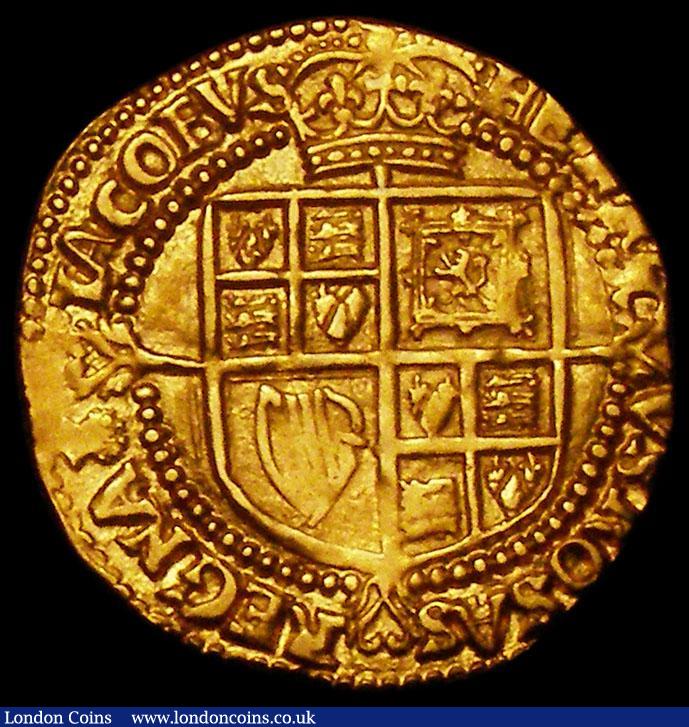 London Coins : A163 : Lot 325 : Quarter Laurel James I S.2642A mintmark thistle with beaded inner circle both sides EF or near so an...