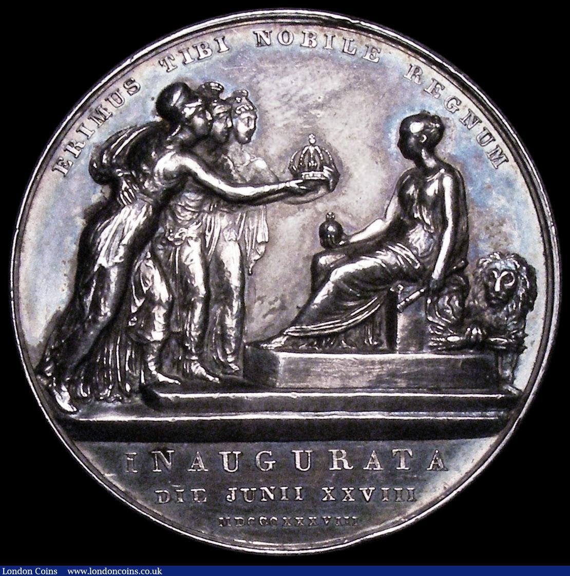 London Coins : A163 : Lot 54 : Coronation of Queen Victoria 1838 The Official Royal Mint issue 36mm diameter in silver by B.Pistruc...