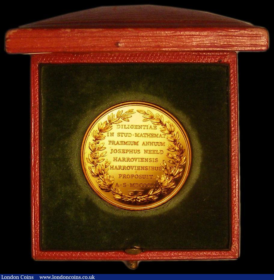 London Coins : A163 : Lot 66 : Joseph Neeld , Harrow School 1851 46mm diameter, 54.62 grammes, in 18 Carat gold by L.C.Wyon, Obvers...