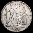 London Coins : A163 : Lot 2494 : Italy 20 Lire 1927R Year VI KM#69 Near EF with  a few minor tone spots on the reverse