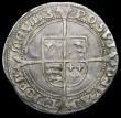 London Coins : A163 : Lot 351 : Sixpence Edward VI Fine Silver issue S.2483 mintmark y NVF lightly creased with touches of underlyin...