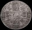 London Coins : A163 : Lot 389 : Crown 1720 20 over 18 ESC 113 GVF scarce thus minor adjustment lines reverse and tiny metal fault re...