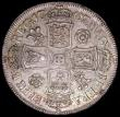 London Coins : A163 : Lot 580 : Halfcrown 1707 SEXTO,  Roses and Plumes, Narrow colon after REG, ESC 573A, Bull 1265  Near VF/GVF wi...