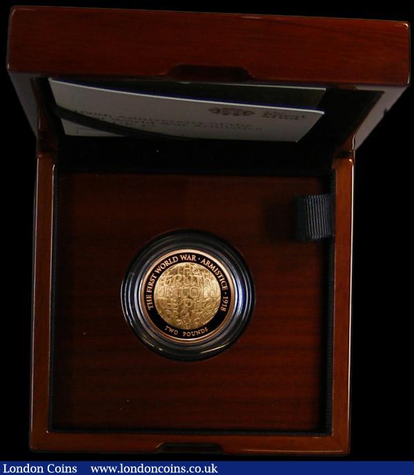 Two Pounds 2018 100th Anniversary of the First World War Armistice Gold Proof S.K49 FDC in the Royal Mint box of issue with certificate : English Cased : Auction 164 : Lot 201
