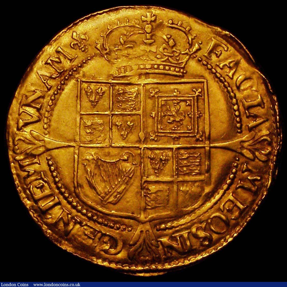 London Coins : A164 : Lot 846 : Laurel James I Fourth Head variety, Tie ends form a bracket to value S.2638C mintmark Lis VF or slig...