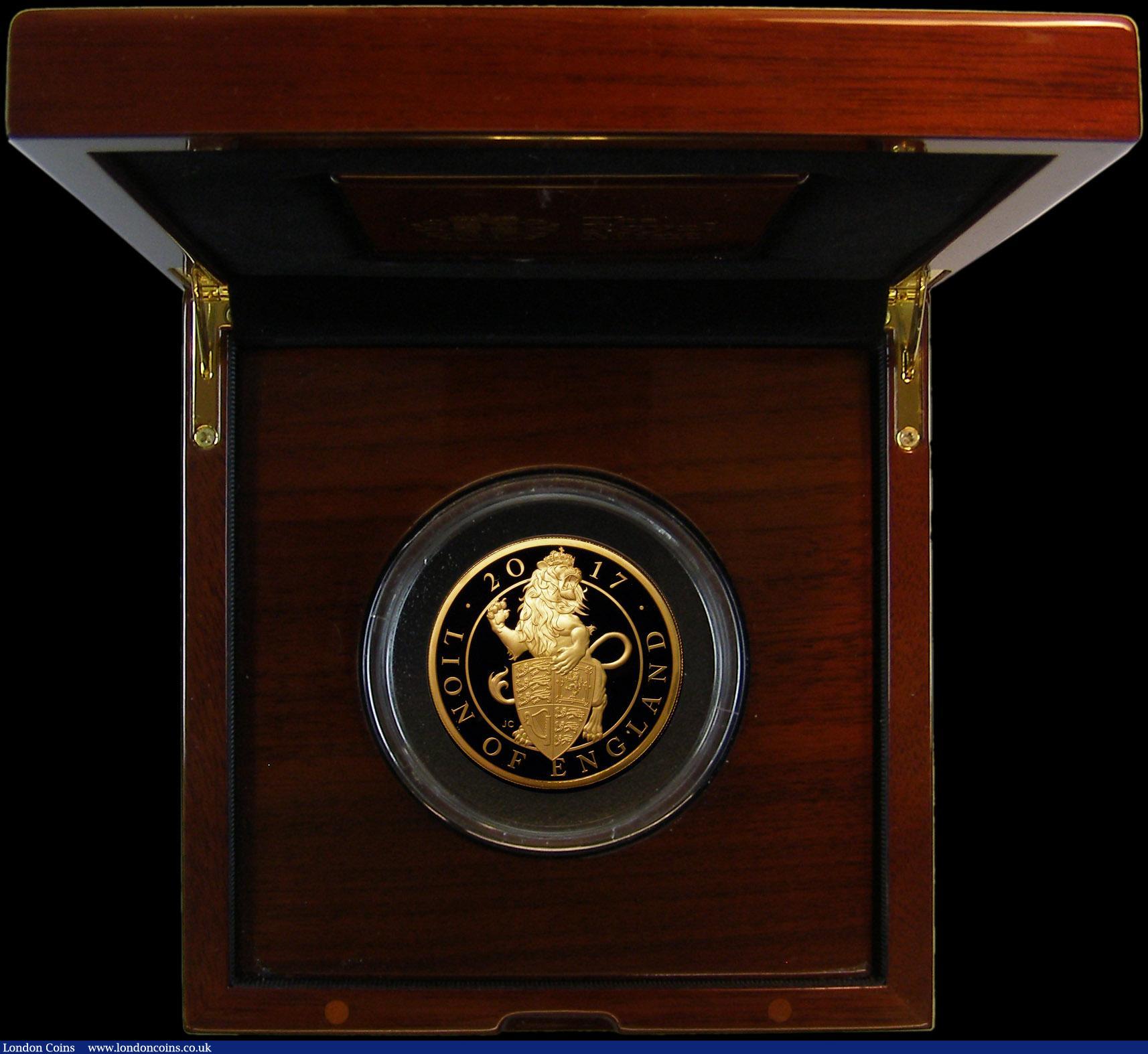 London Coins : A164 : Lot 85 : Five Hundred Pounds 2017 The Queen's Beasts - The Lion of England 5oz. Gold Proof S.QCH1  nFDC-...