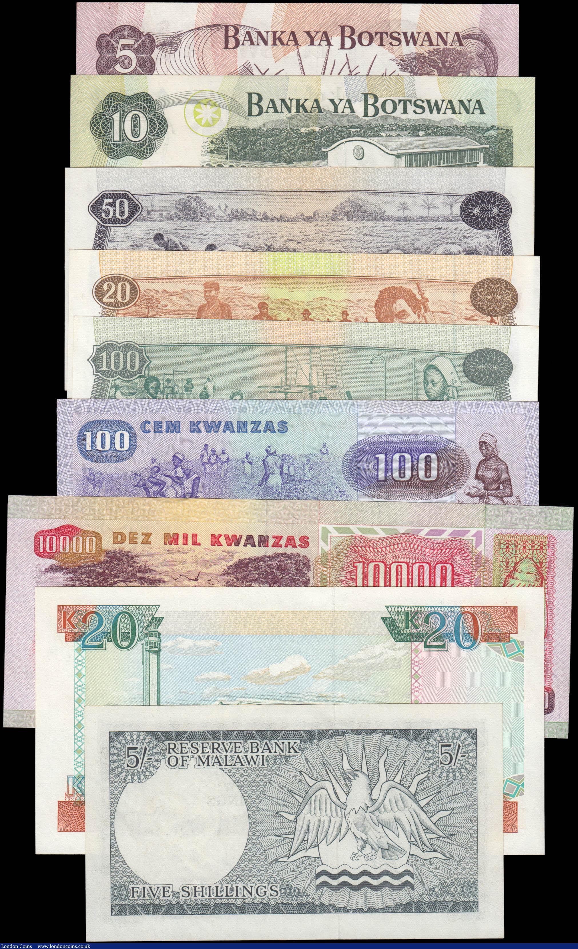 London Coins : A165 : Lot 1149 : Africa (9) consisting of Angola (4) including 20 Kwanzas Pick 109a dated 11th November 1976 serial n...