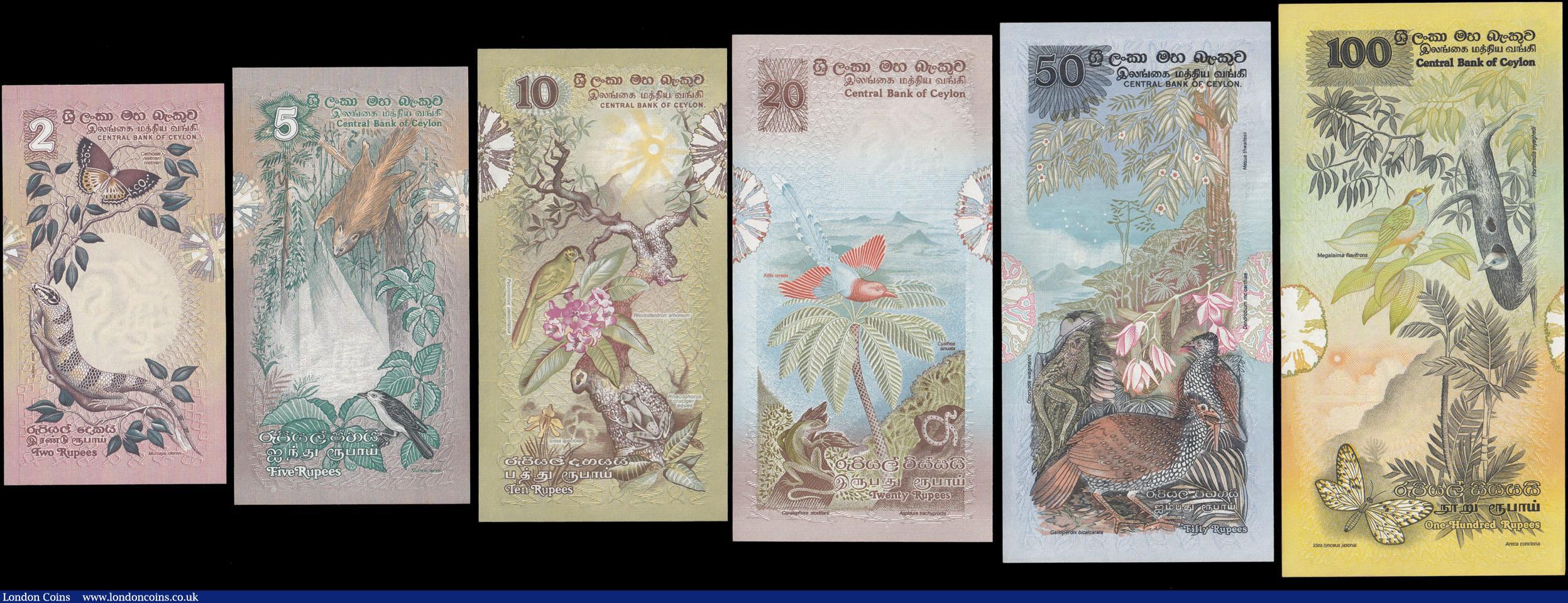 London Coins : A165 : Lot 1191 : Central Bank of Ceylon (6) a set of the 1979 "fauna and flora" issues comprising 2, 5, 10,...