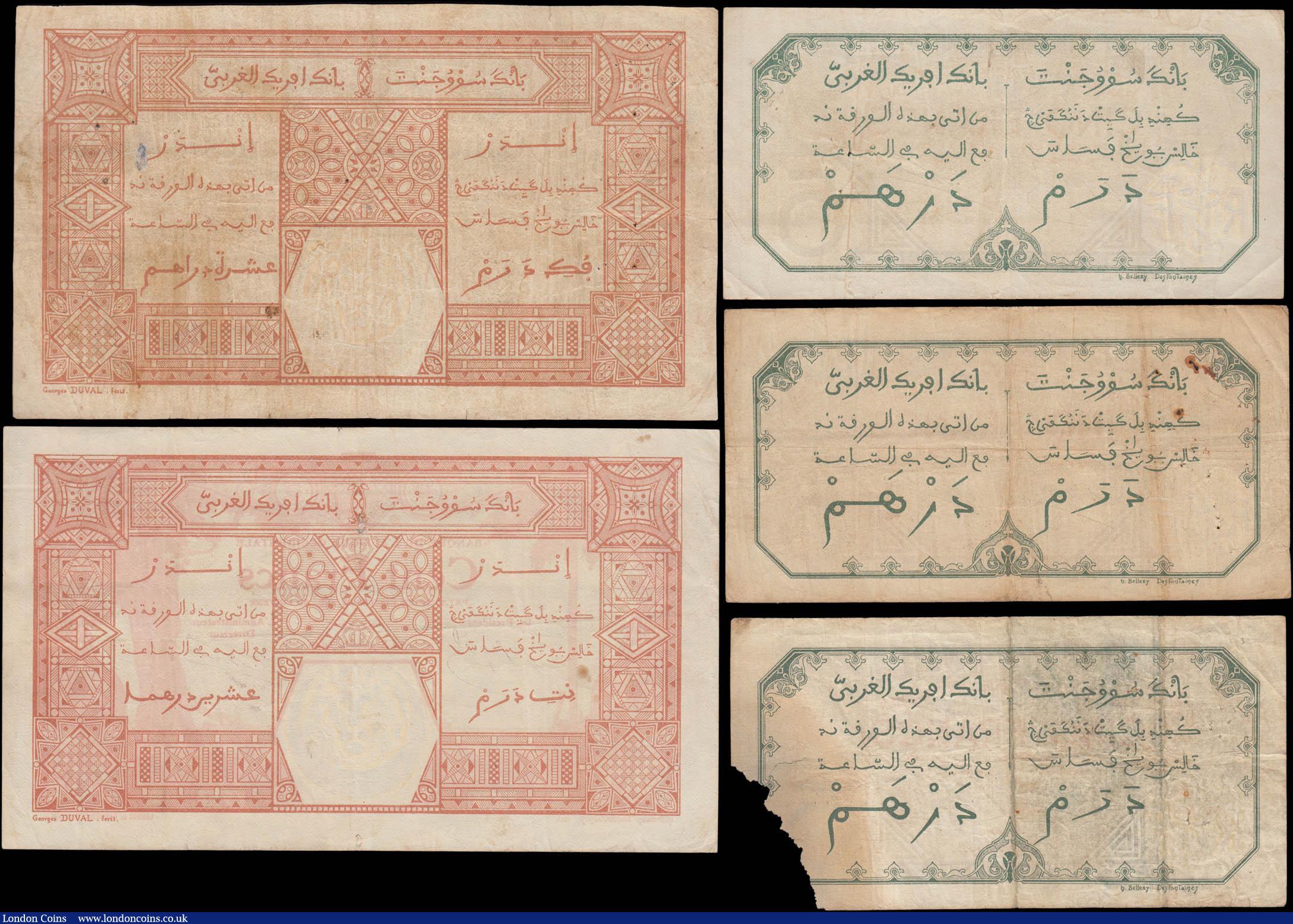 London Coins : A165 : Lot 1209 : French West Africa - Dakar (5) including 5 Francs (3) Pick 5Bf (2) dated 1st September 1932 and 16th...