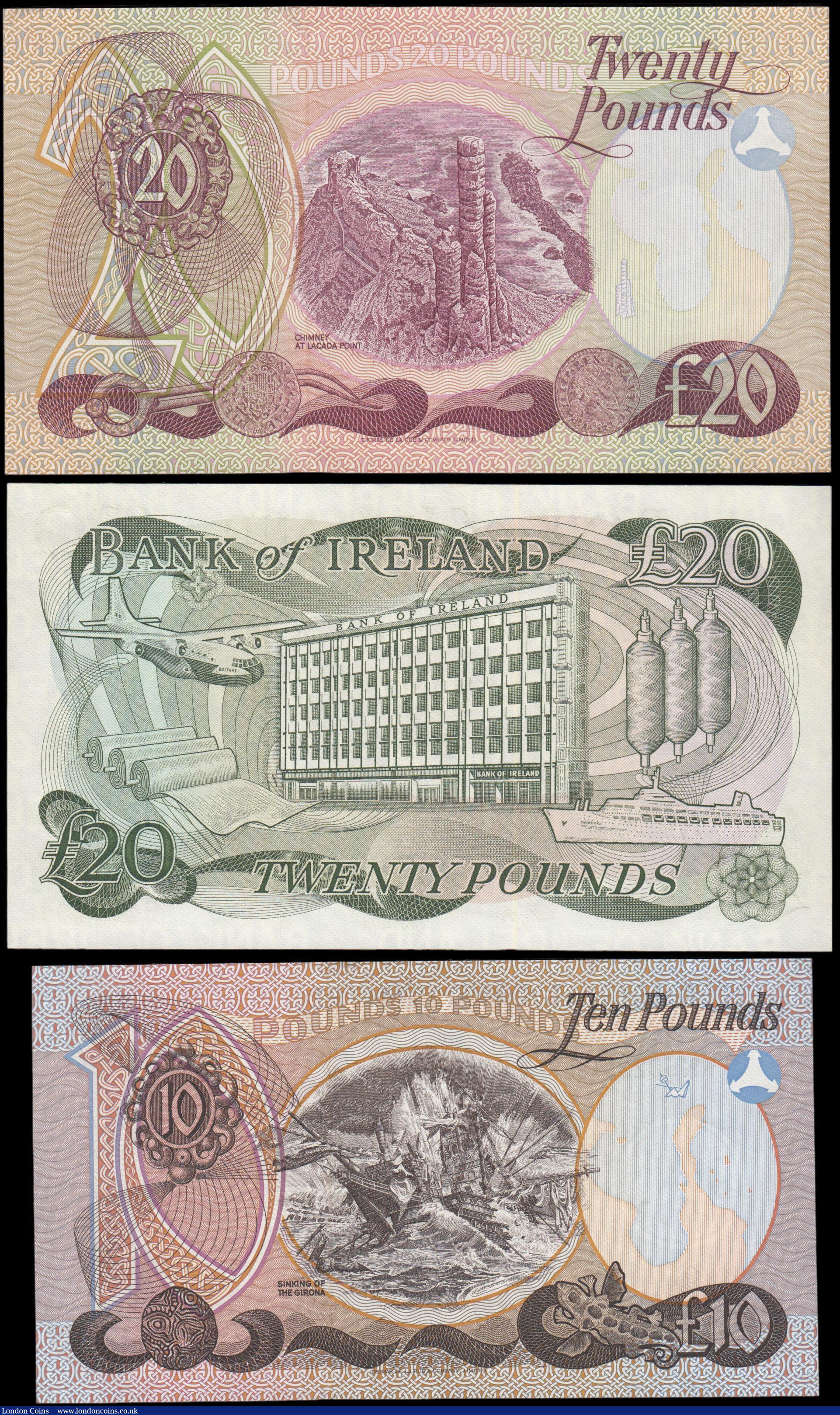 London Coins : A165 : Lot 1246 : Northern Ireland Allied Irish Banks high denomination pair &pound;10 1st December 1984 and &pound;20...
