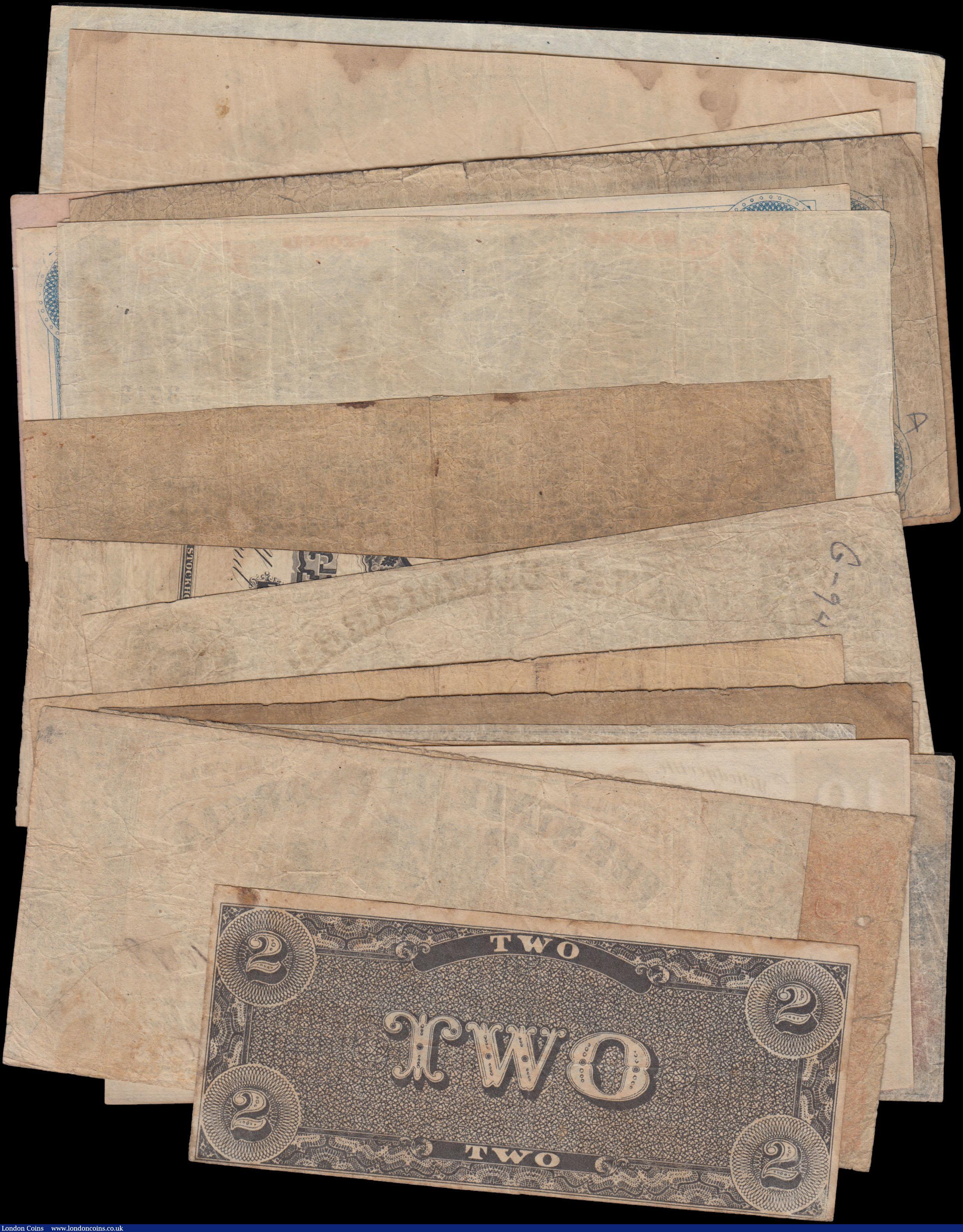 London Coins : A165 : Lot 1274 : USA Confederate States & Obsolete Currency (22) in mixed grades comprising Richmond Virginia iss...