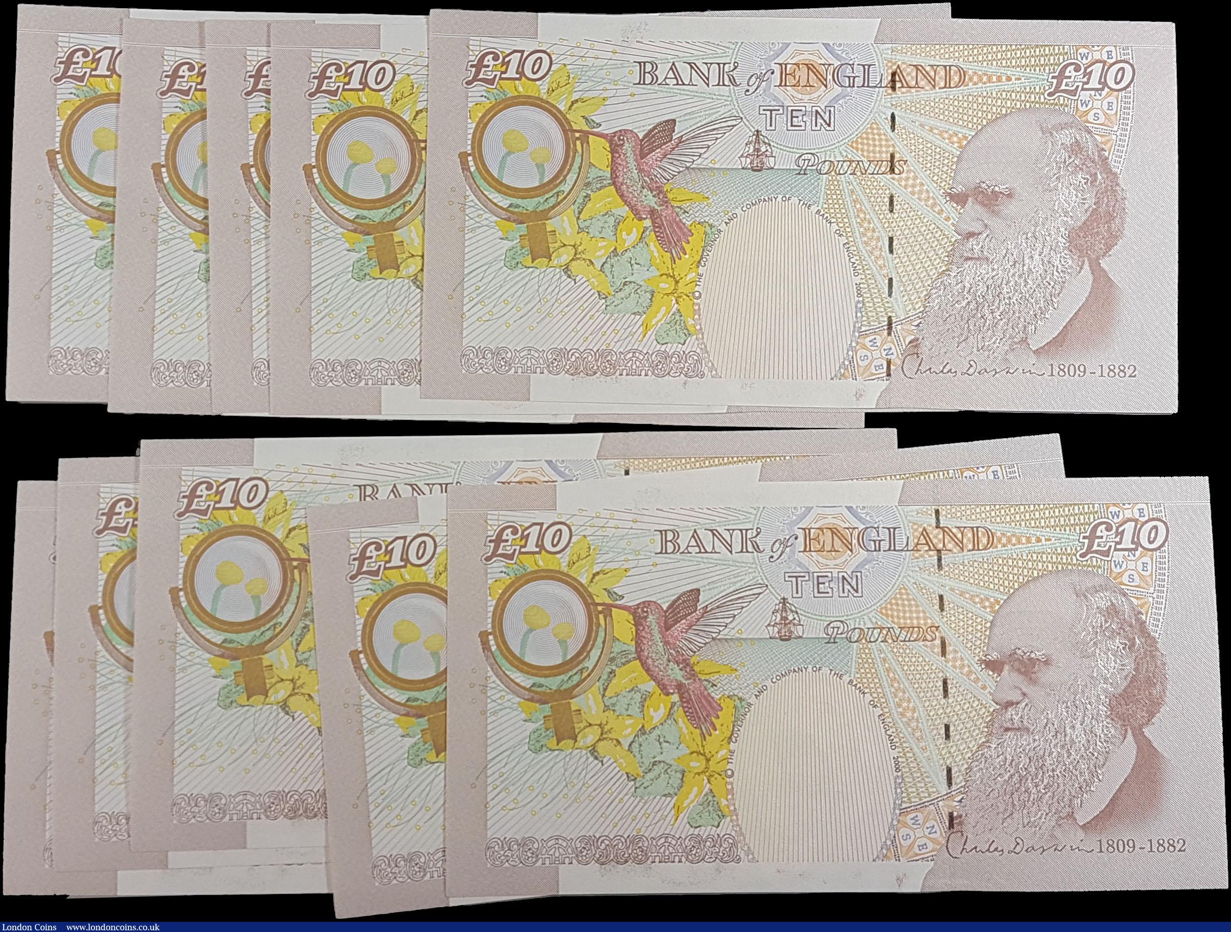 London Coins : A165 : Lot 132 : Bank of England Cleland 10 Pounds QE2 issues B411 (9) a consecutive set prefix MD51 and All in  very...