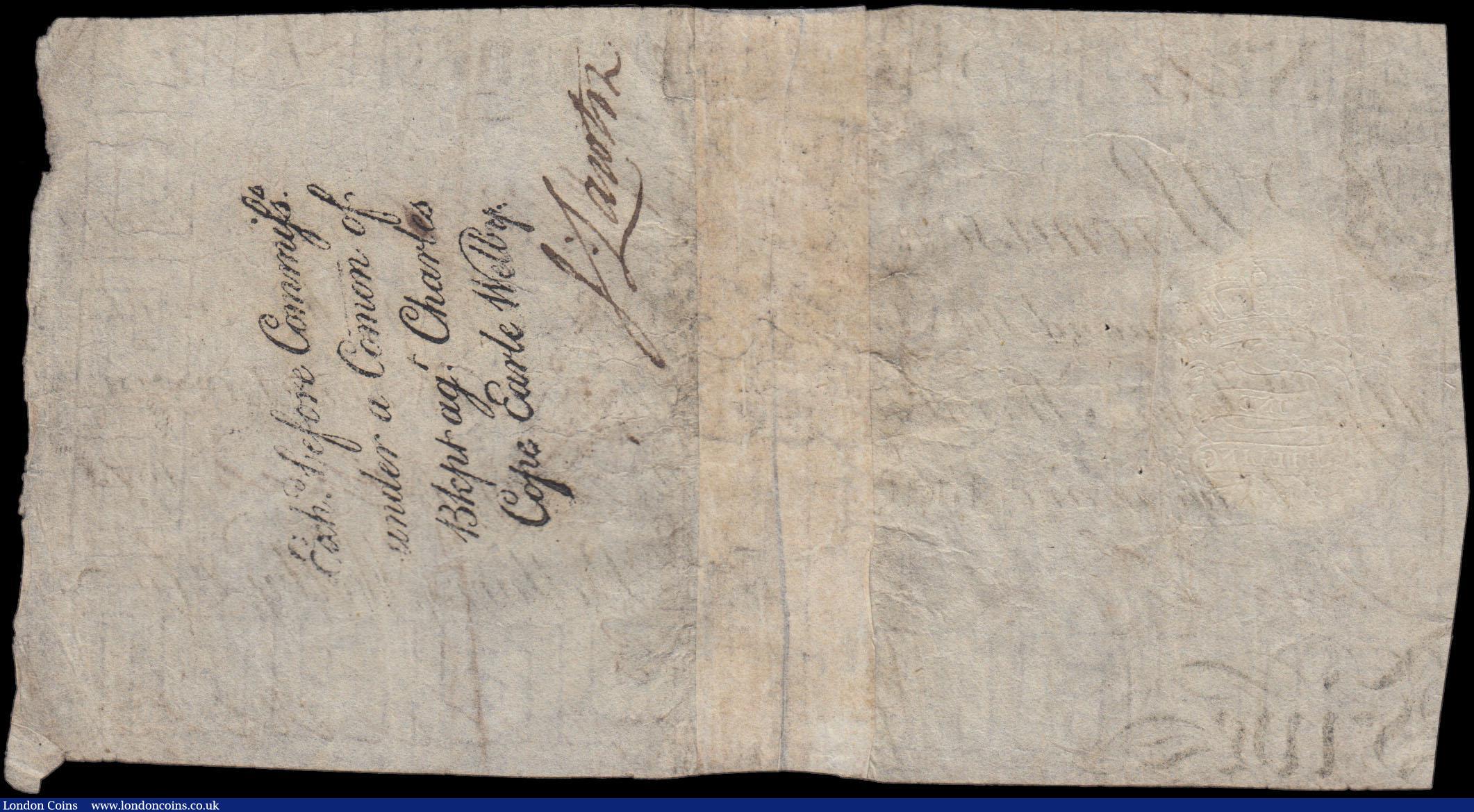 London Coins : A165 : Lot 147 : Leicester Bank, London Five Pounds dated 20th April 1813 series No. P3 For Bellairs, Welby & Co....