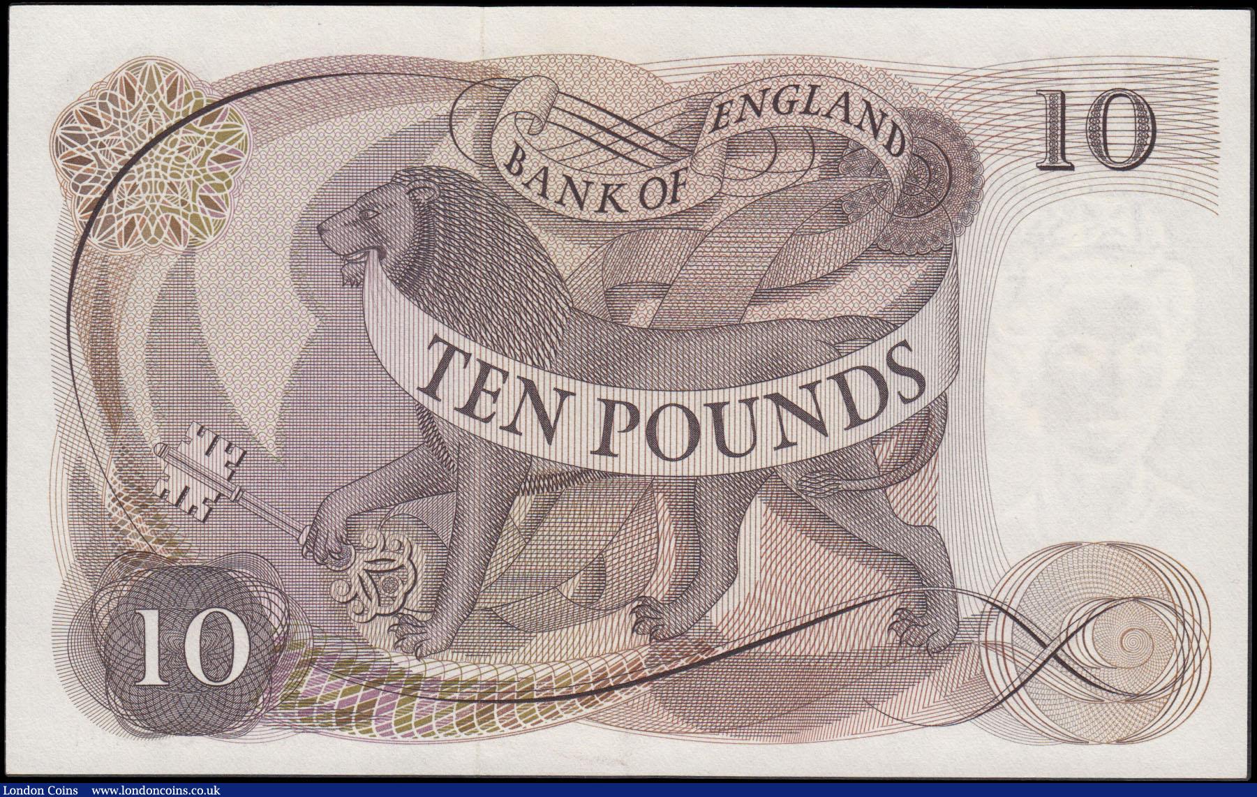 London Coins : A165 : Lot 209 : Ten Pounds Hollom B299 issued 1964 first run serial A01 635401, about UNC