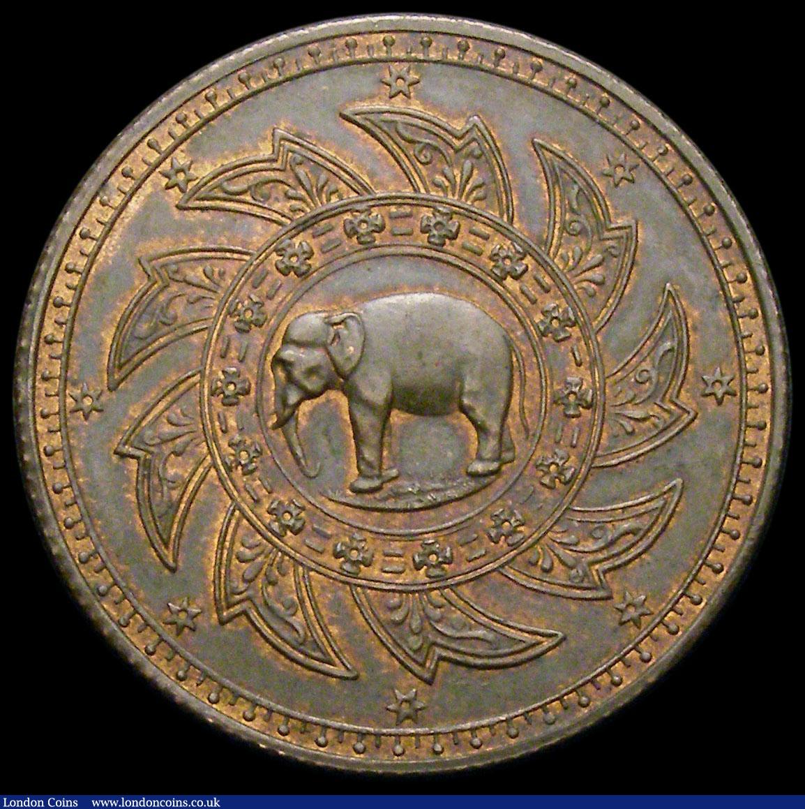 London Coins : A165 : Lot 2295 : Thailand Baht undated Pattern (1868) in copper KM#Pn28 Milled edge, 13.68 grammes, GEF or slightly b...