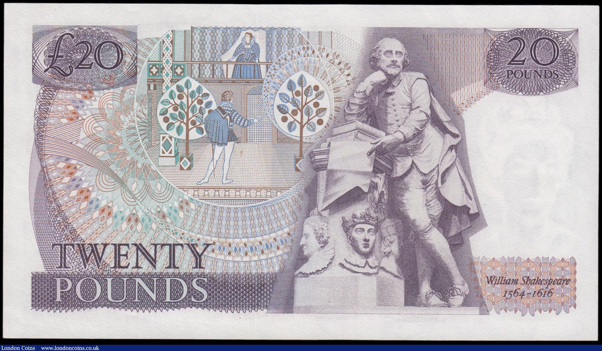 London Coins : A165 : Lot 230 : Twenty Pounds Page B328 issued 1970 first series A54 829713 UNC