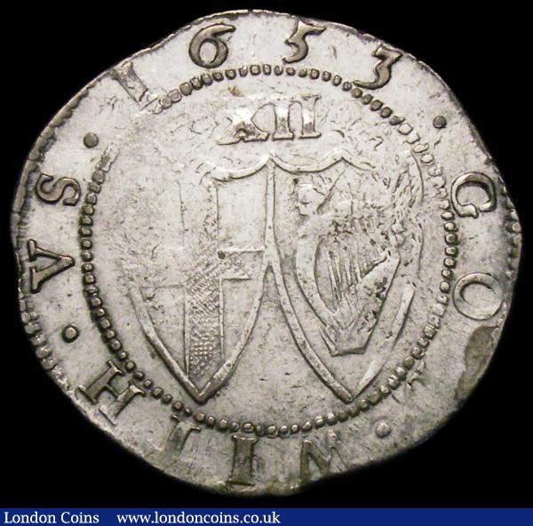 Shilling 1653 Commonwealth ESC 987, Bull 124 Bright Fine with some weaker areas  : Hammered Coins : Auction 165 : Lot 2454