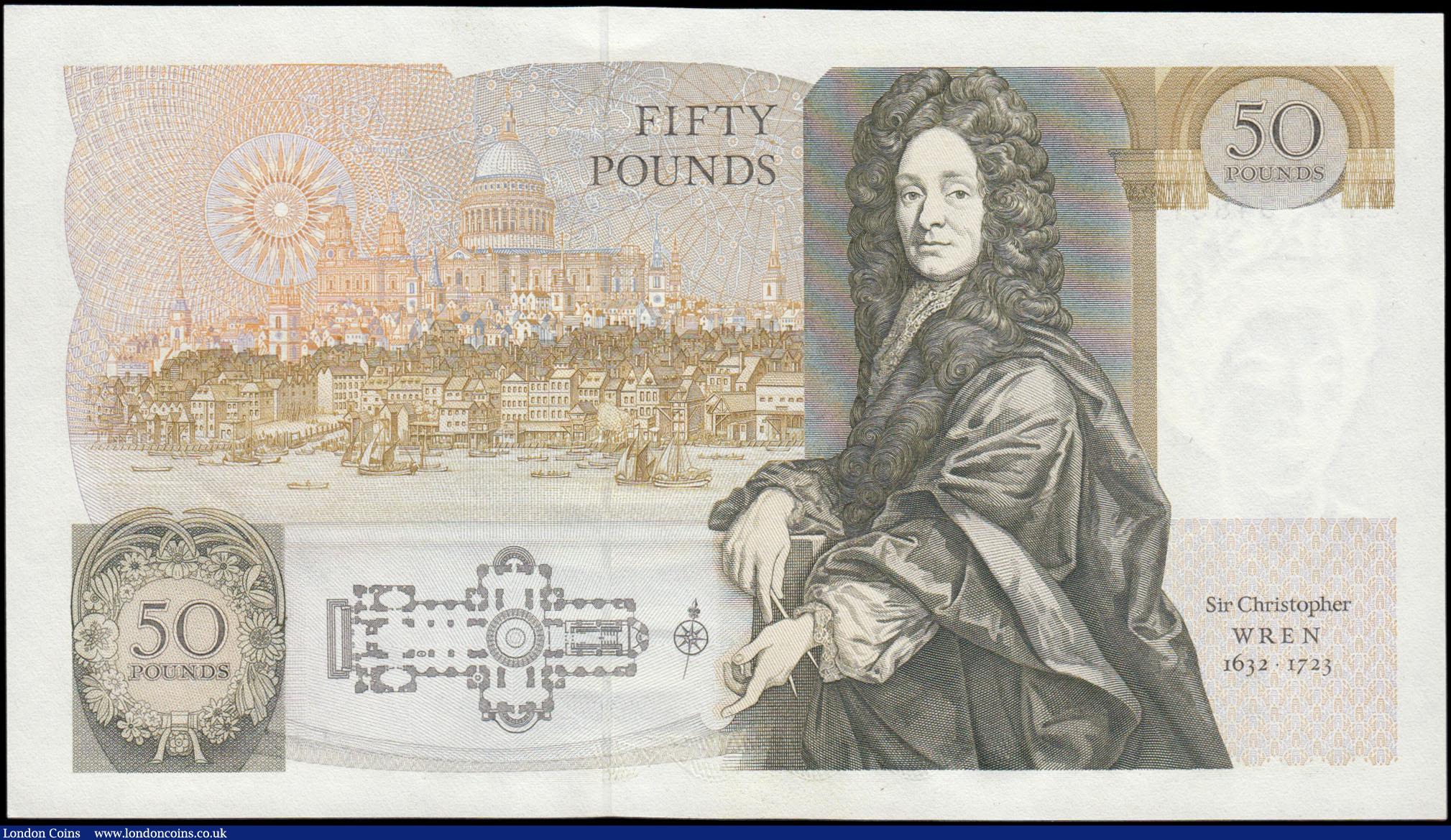 London Coins : A165 : Lot 246 : Fifty pounds Gill 1988 issue B356 C12 348312 Pick381b UNC