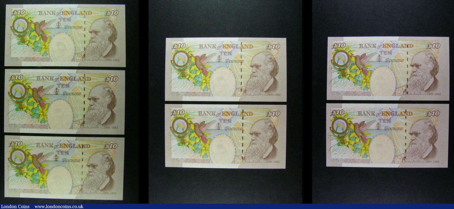 London Coins : A165 : Lot 272 : Ten Pounds QE2 and Charles Darwin (7) signature Lowther - 2000 issue B388 "THE COMPANY" fi...